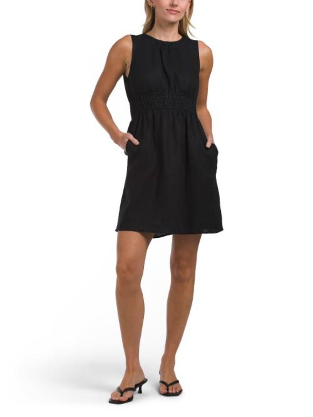 WHITE CLOSET Linen Sleeveless Mini Dress